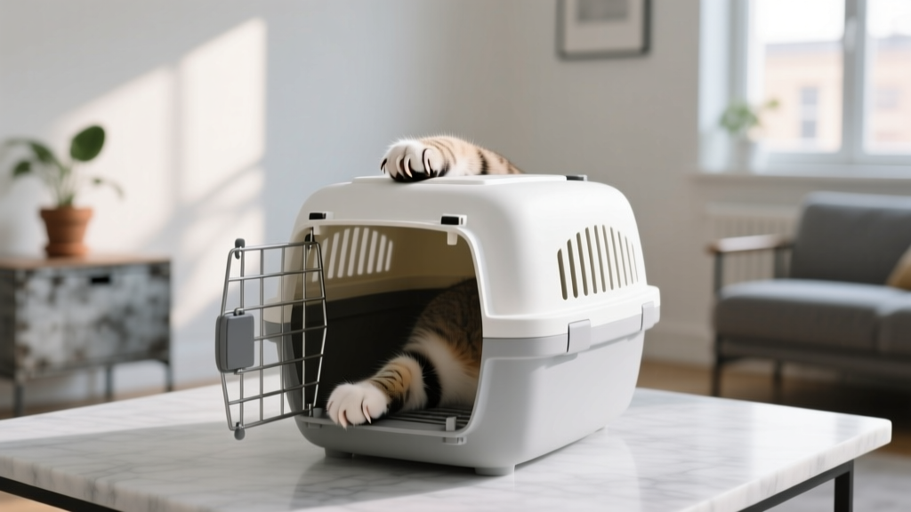 Cat Paw Resting on the Cat Carrier: Territory Claim