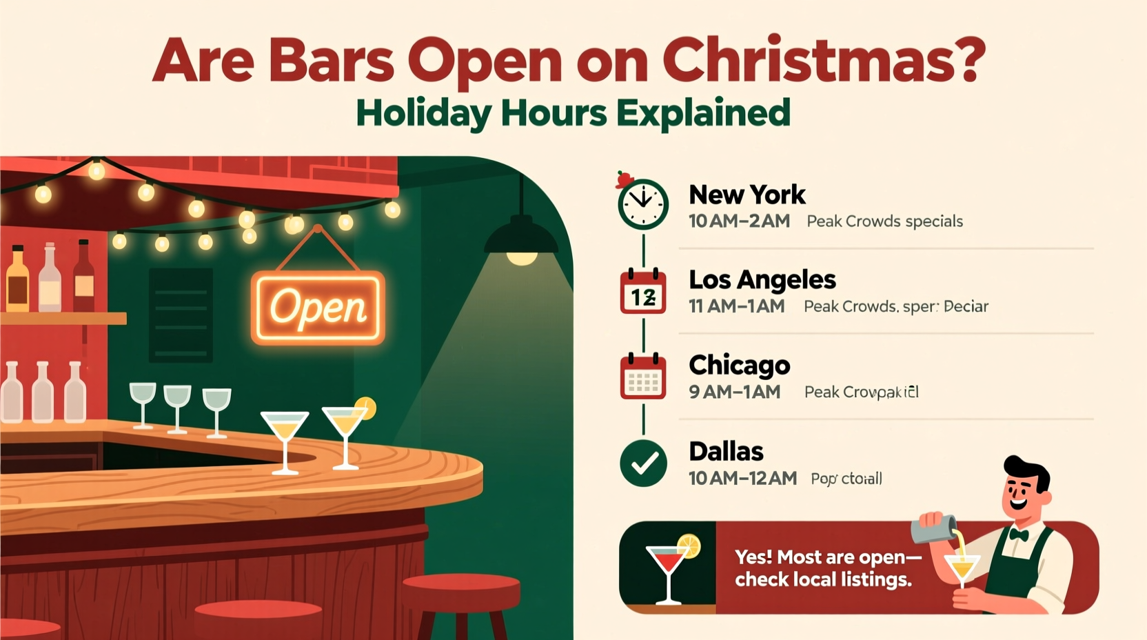 are bars open on christmas