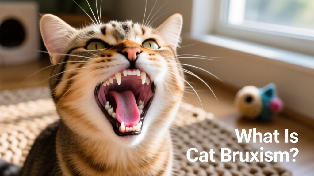Close-up of a cat’s open mouth, clearly showing healthy teeth and gums