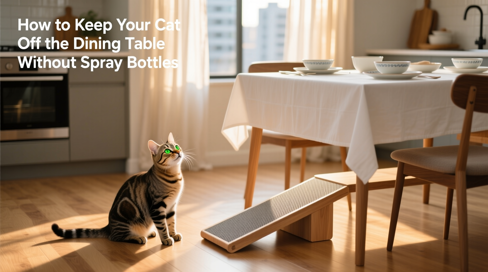 how to keep your cat off the dining table without using spray bottles