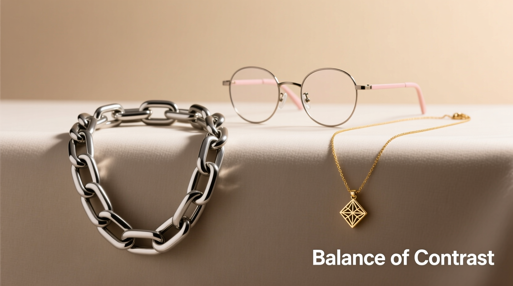 chunky chain necklace vs delicate pendant which complements small frames