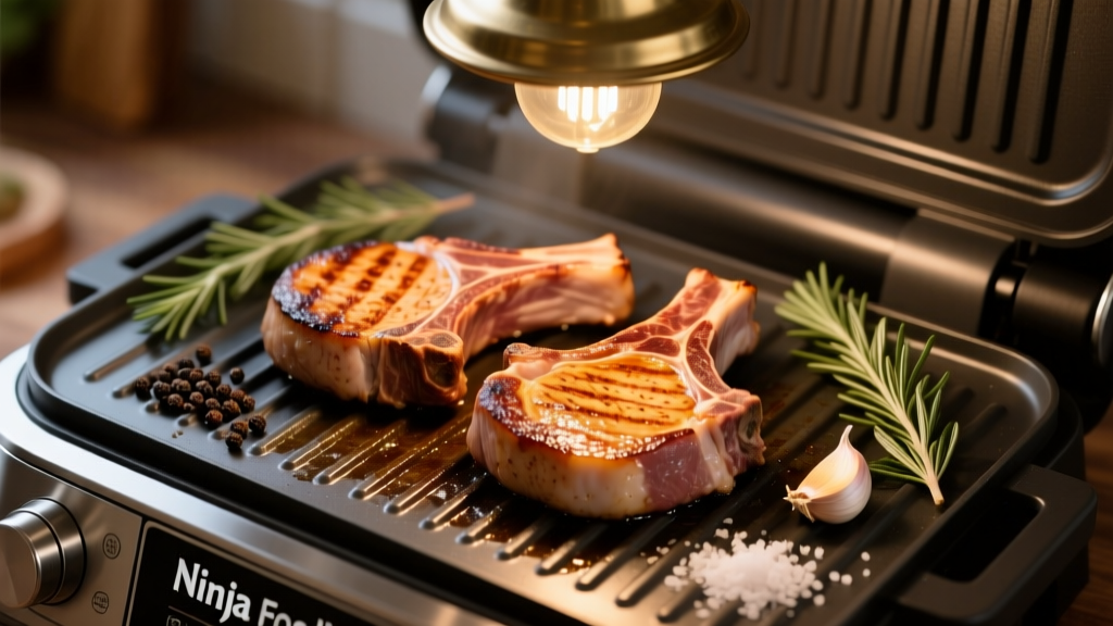 Perfect Bone-In Pork Chops on Ninja Foodi Grill