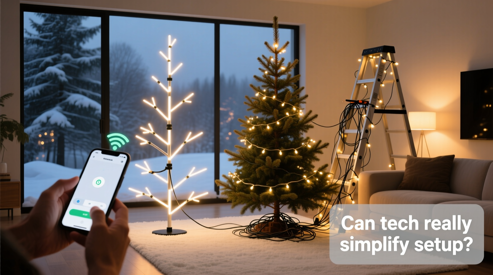 smart christmas tree vs regular tree can tech really simplify setup