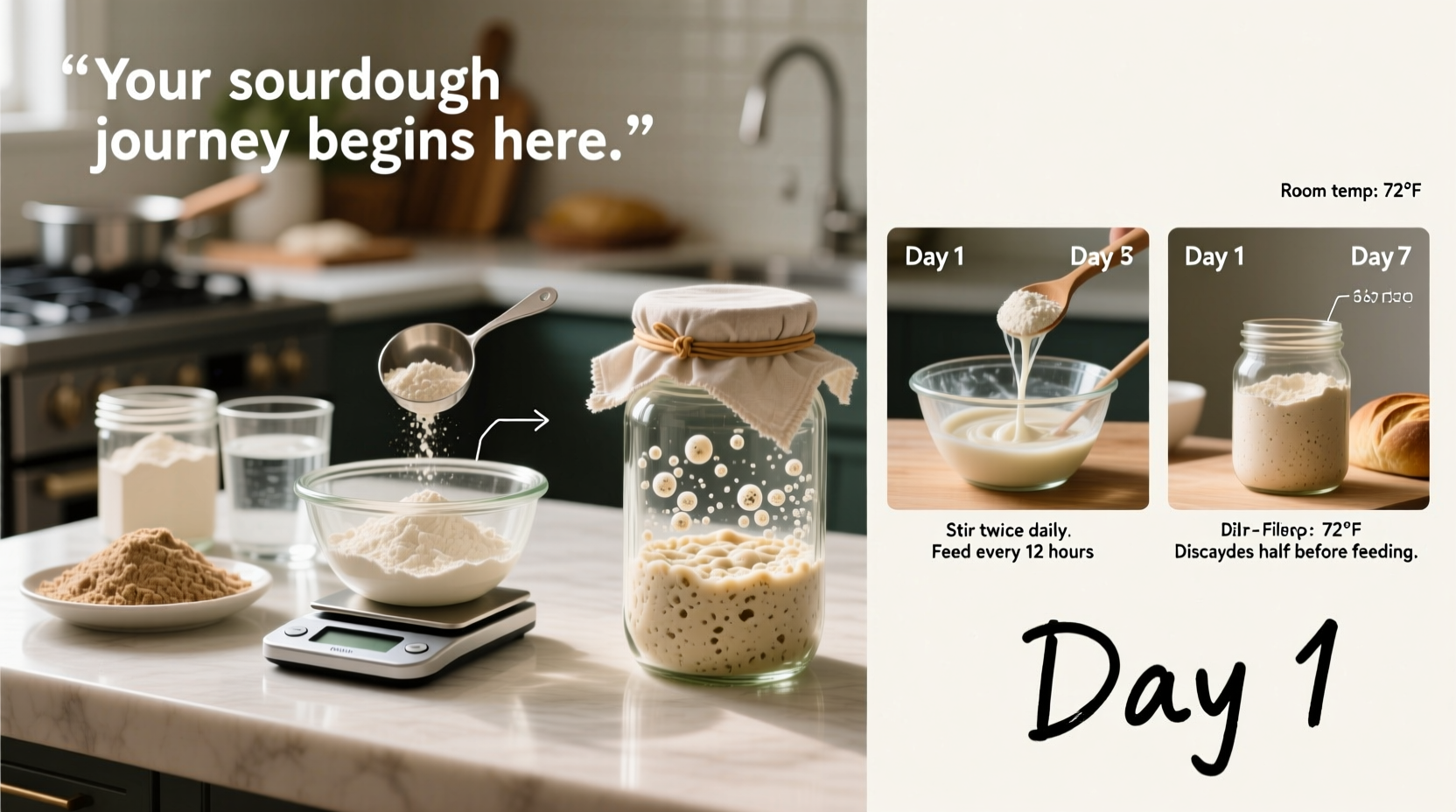 step by step guide to making sourdough starter from scratch foolproof method