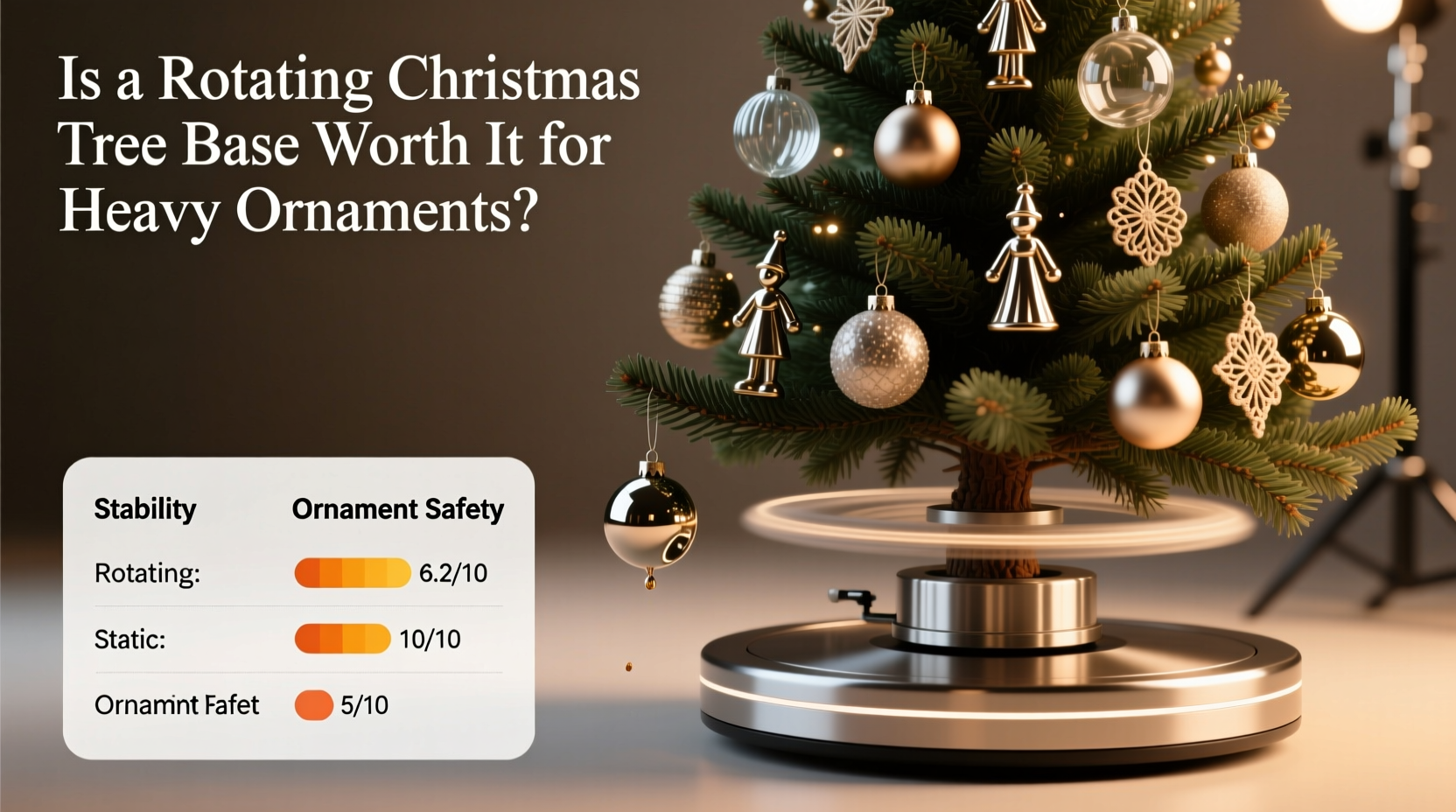 is a rotating christmas tree base really worth it for heavy ornaments