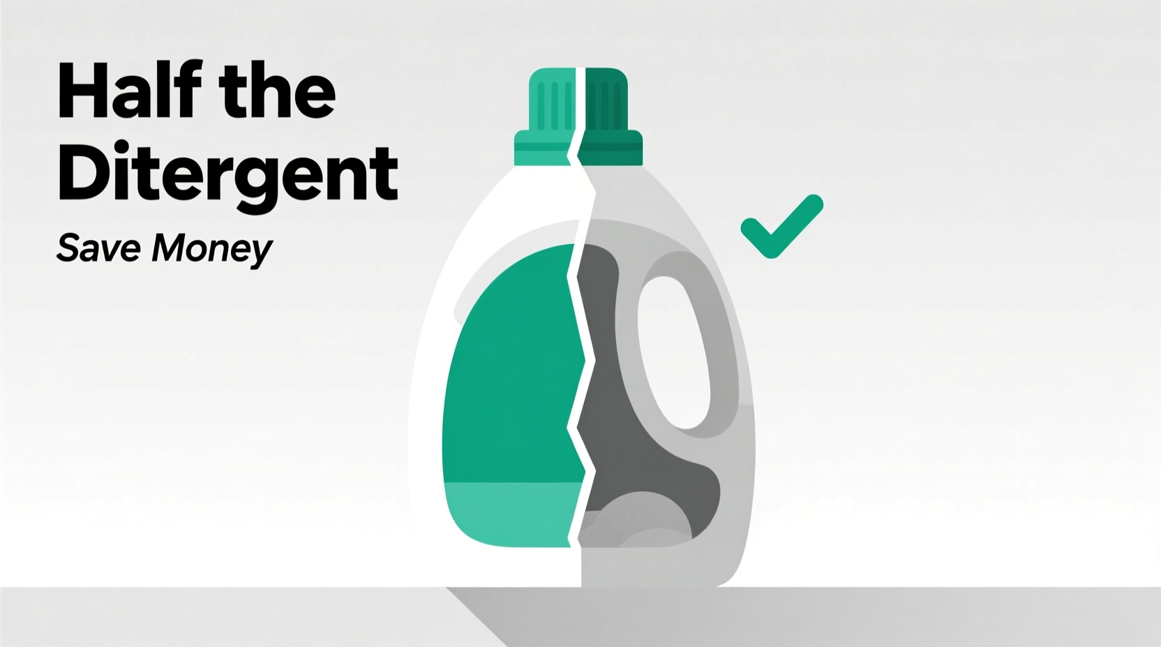 save money by using just half the laundry detergent rec