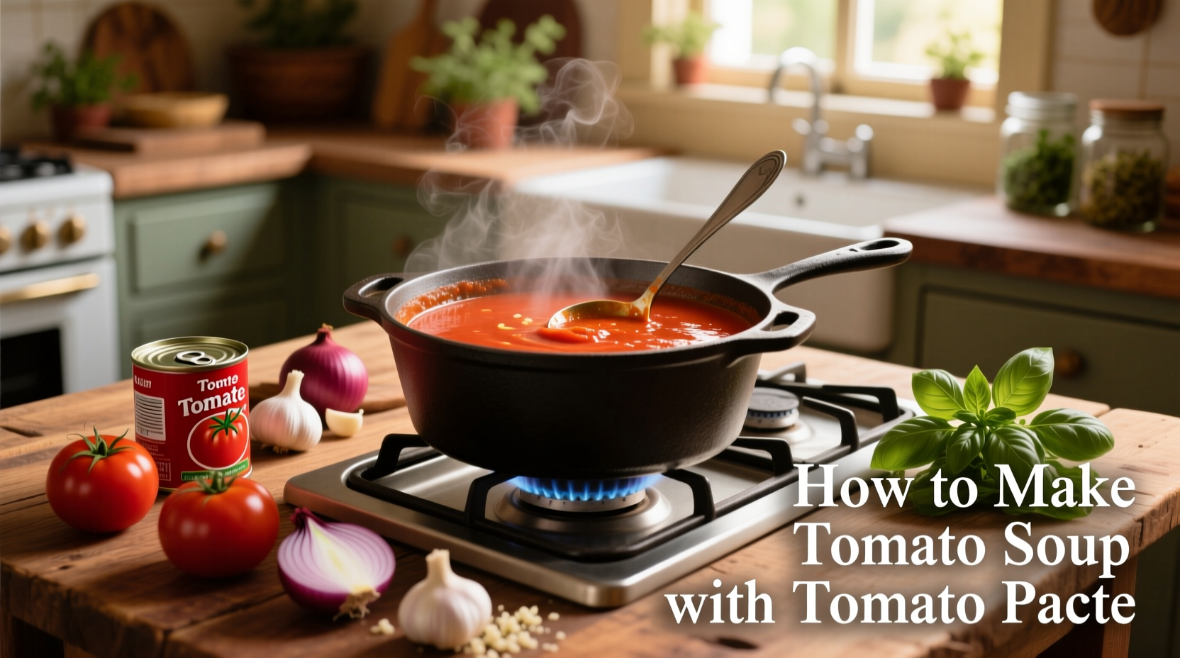 Quick Tomato Soup Recipe Using Tomato Paste (5-Ingredient)