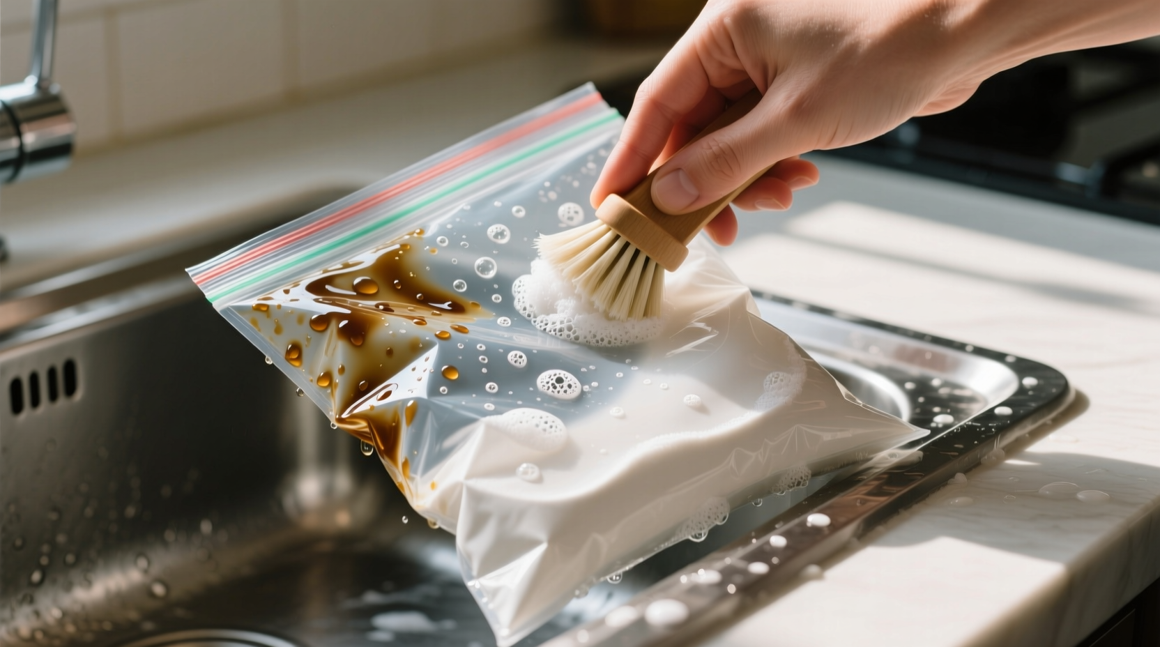 clean silicone bags without greasy film