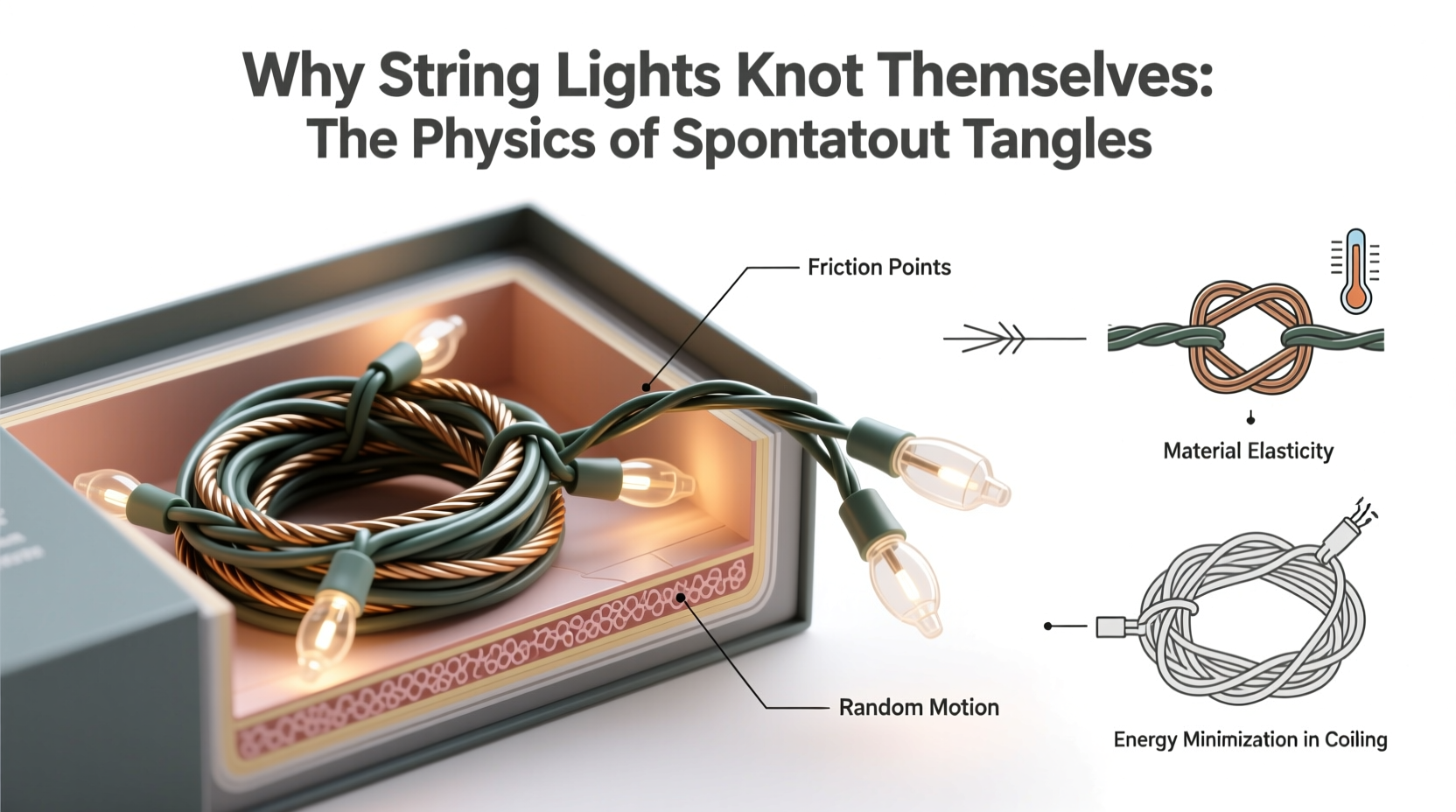why do string lights form knots even when stored carefully science says