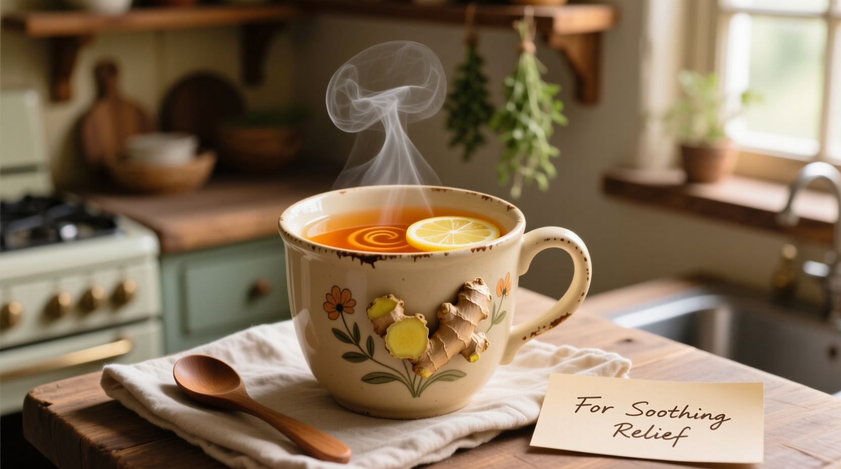 Ingwertee Zubereitung für Husten in drei Schritten