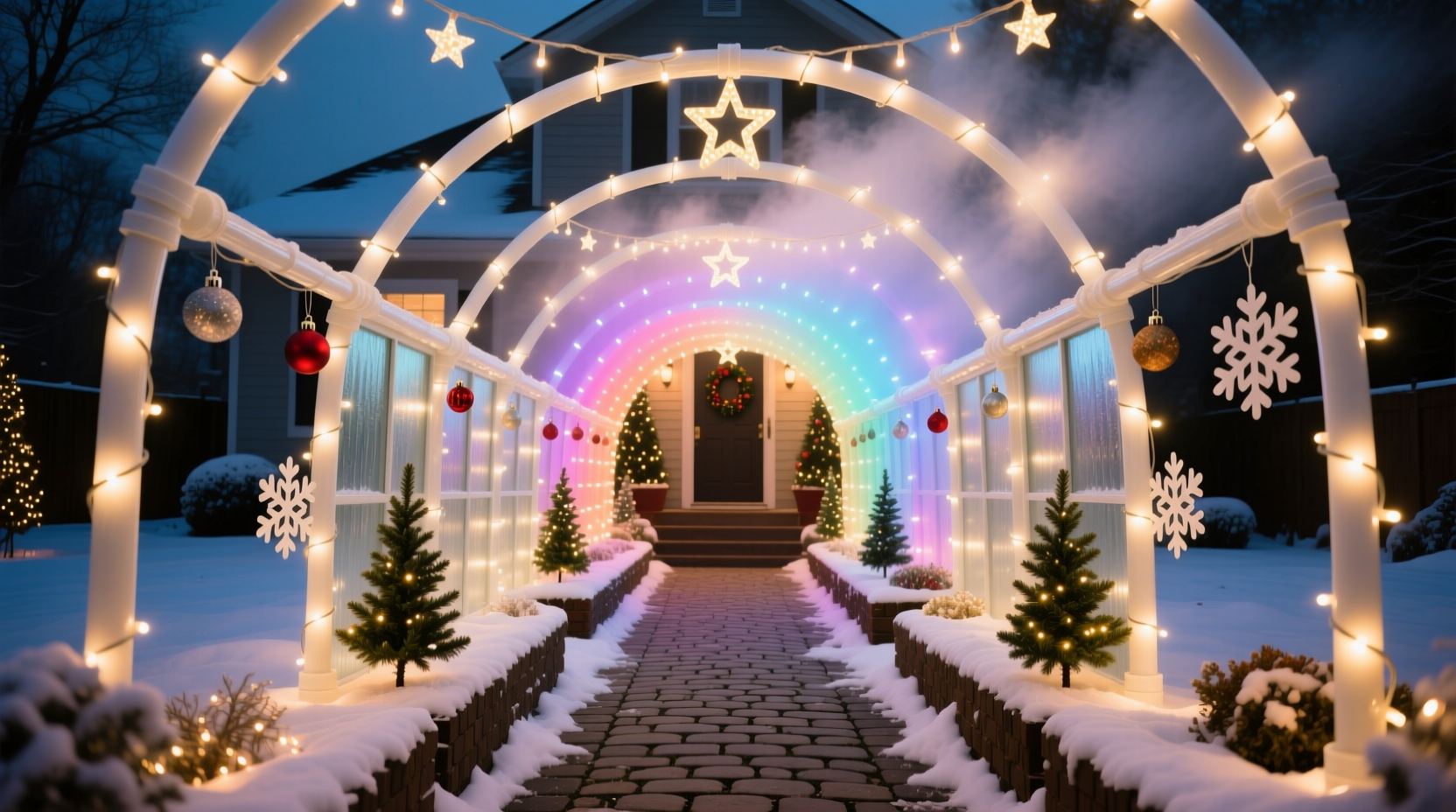 how to build a custom christmas light tunnel for your yard