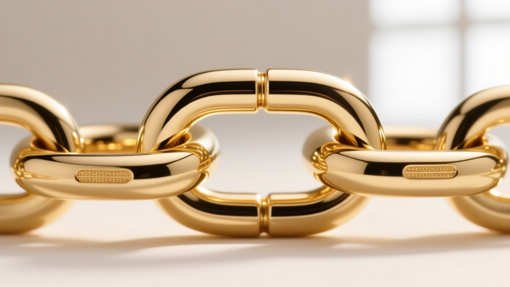 Macro shot of a 10-gauge hollow-form 18k gold chain link showing the seamless laser-welded seam and polished interior surface