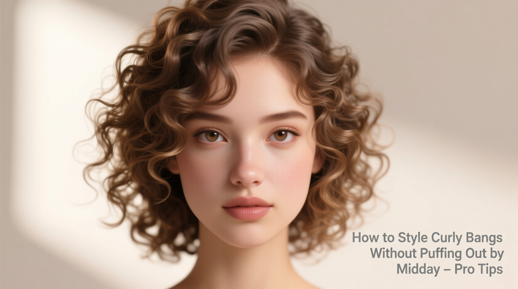 how to style curly bangs without them puffing out by midday tips