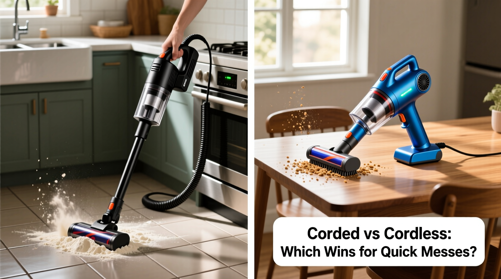 corded vs cordless handheld vacuums which wins for quick messes