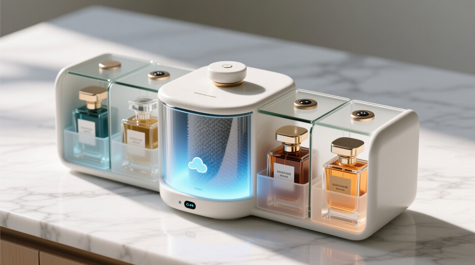 fragrance bottle storage in closets