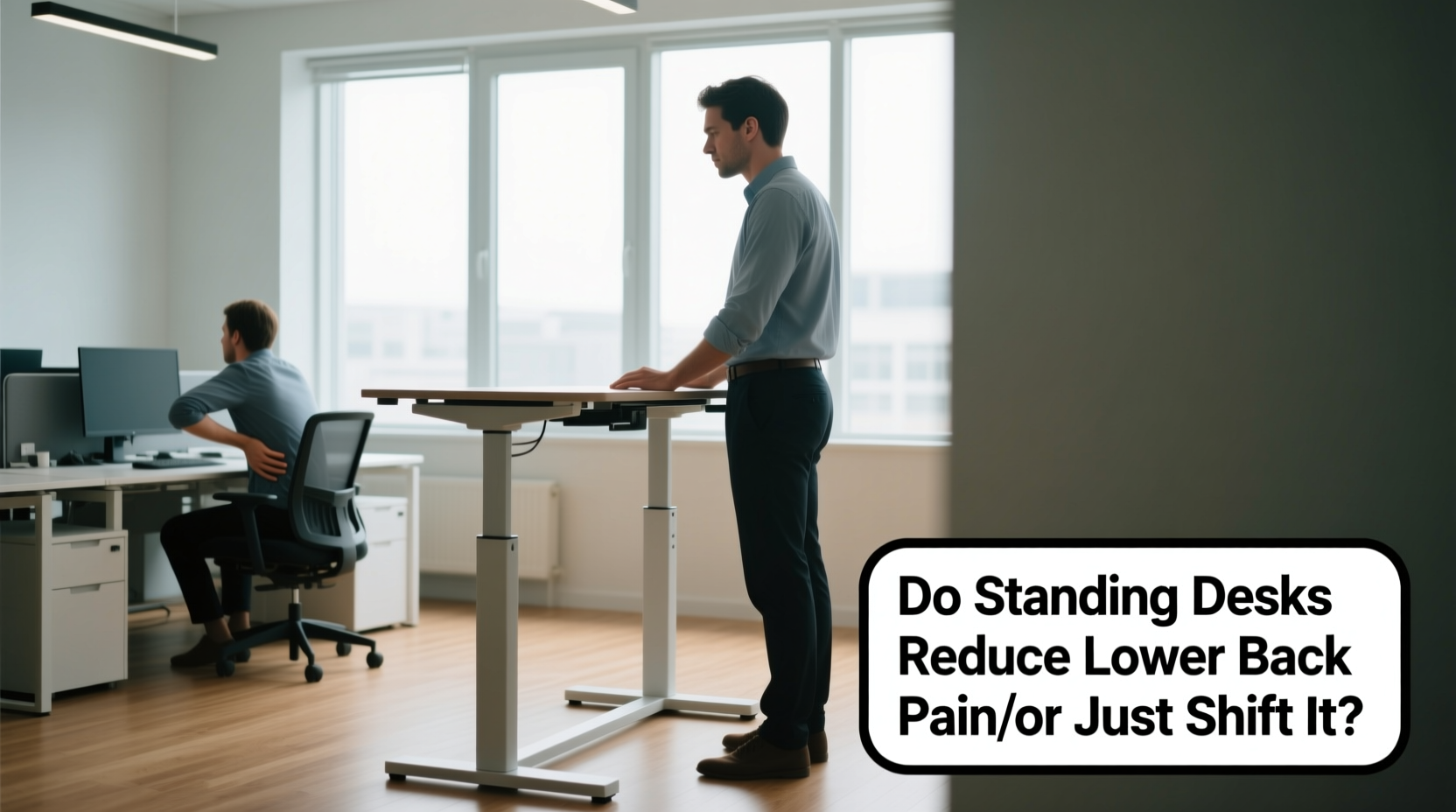do standing desks reduce lower back pain or just shift the discomfort