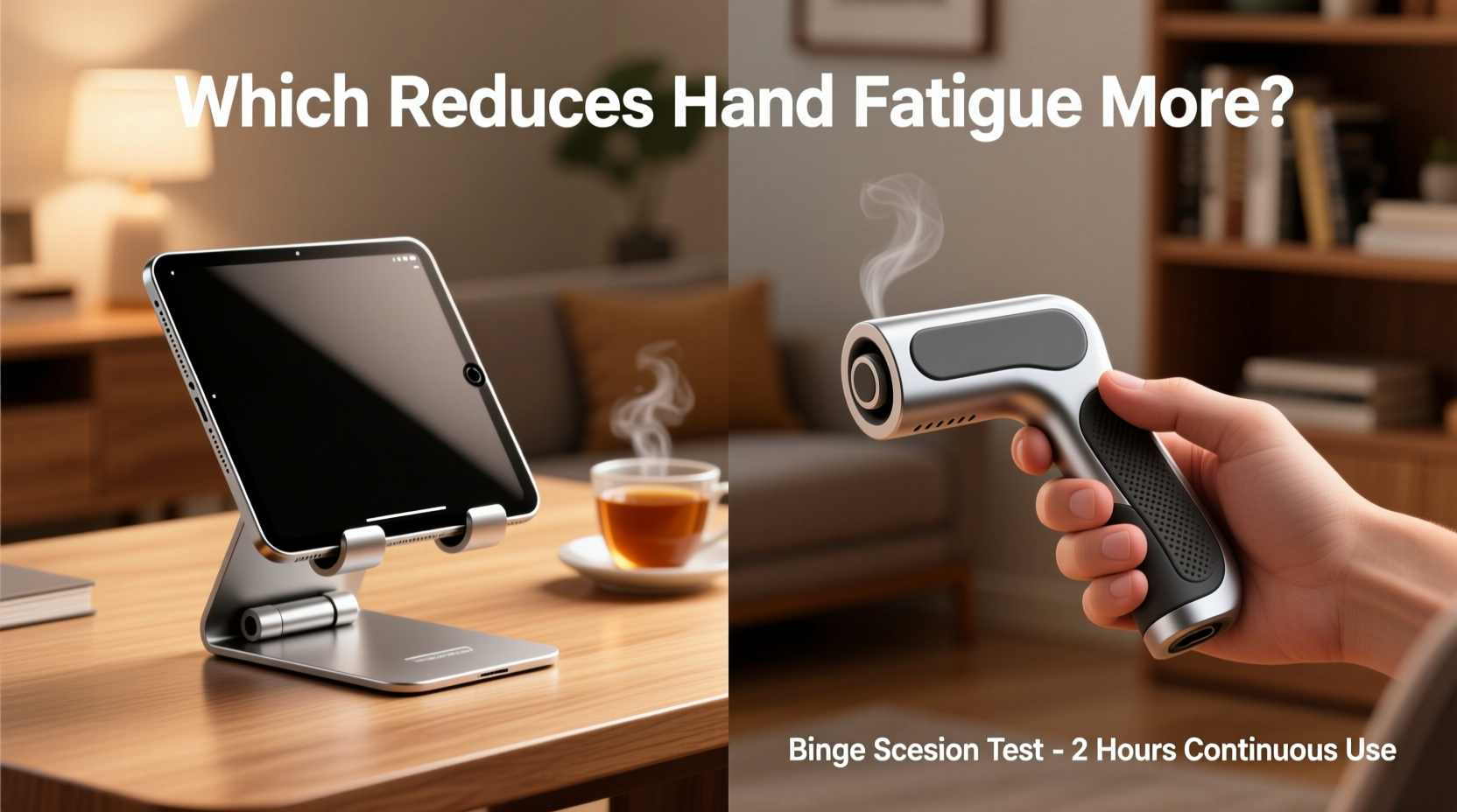 foldable tablet stand vs handheld grip which reduces hand fatigue during binge sessions