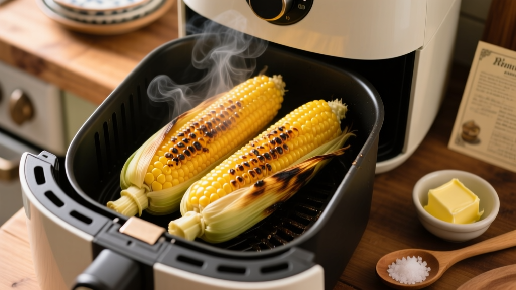 Grilled Corn on the Cob in Air Fryer (Crispy & Easy!)
