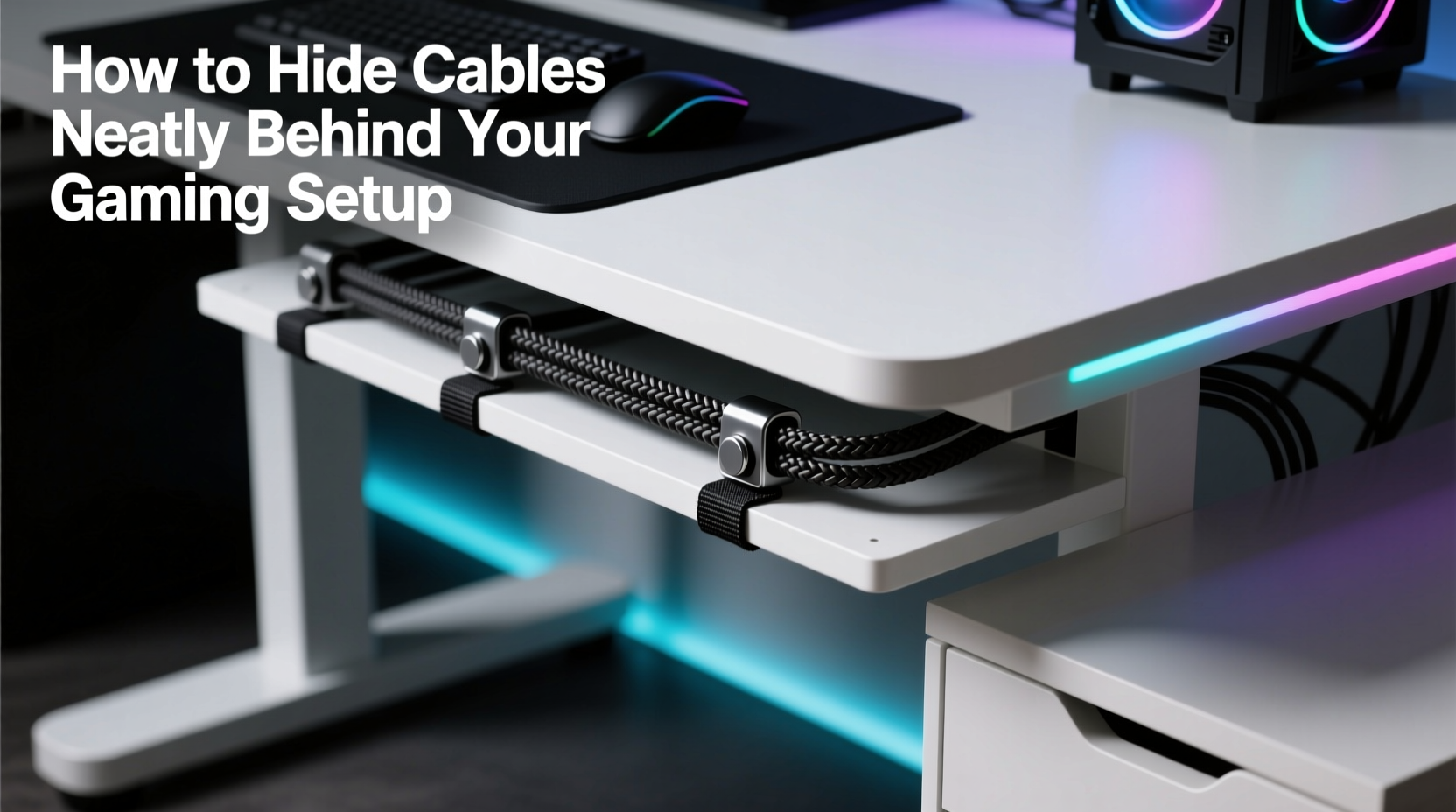 how to hide cables neatly behind your gaming setup