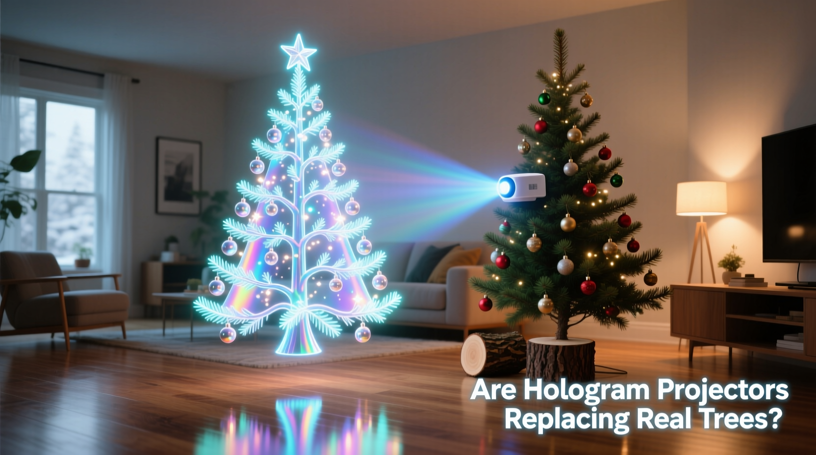 hologram christmas tree projectors are they replacing real trees