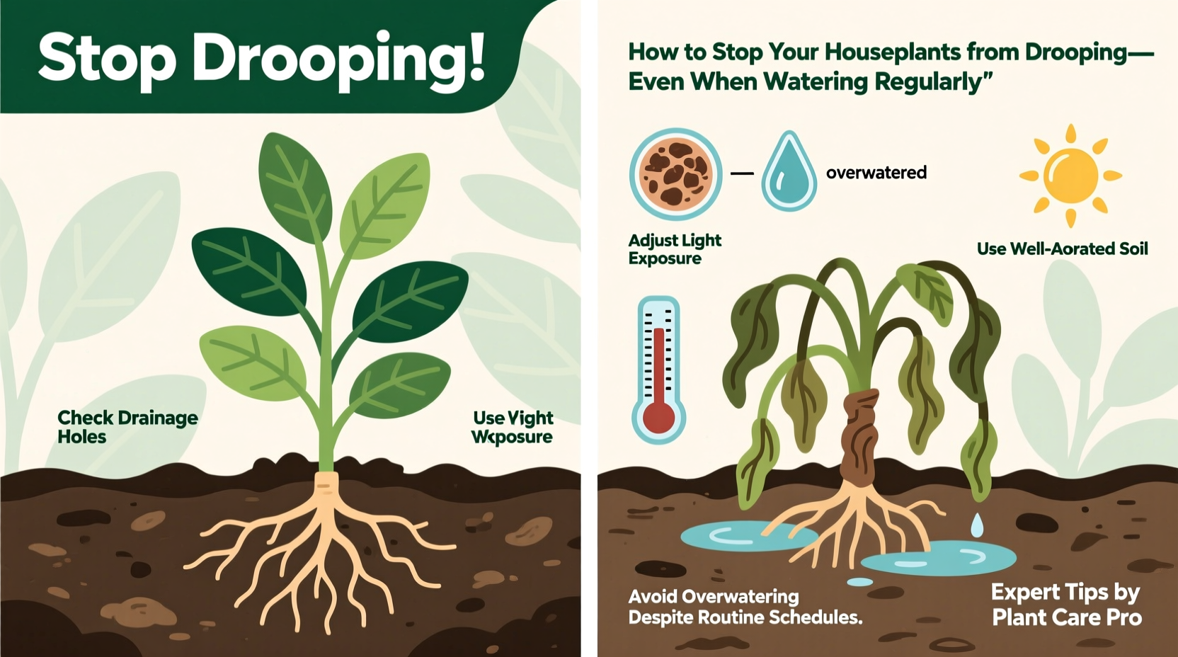 how to stop your houseplants from drooping even when you water them regularly