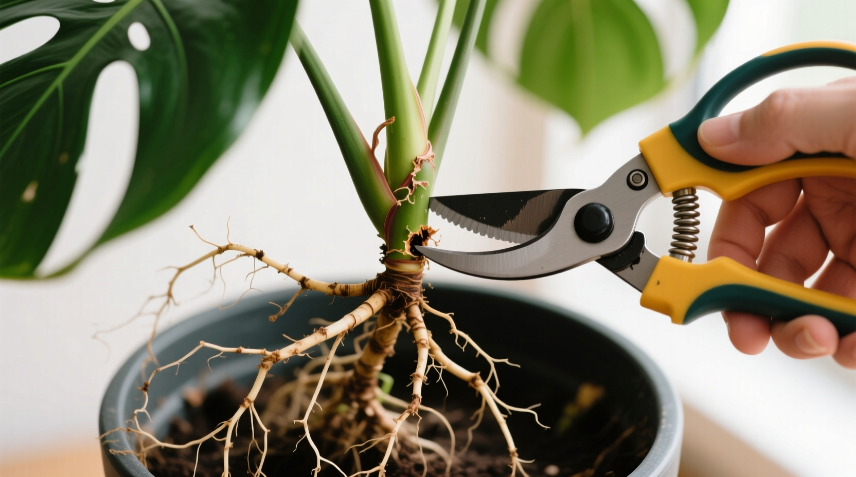 Cut Monstera Roots Safely: 3 Expert Tips | TheHomeSprouts