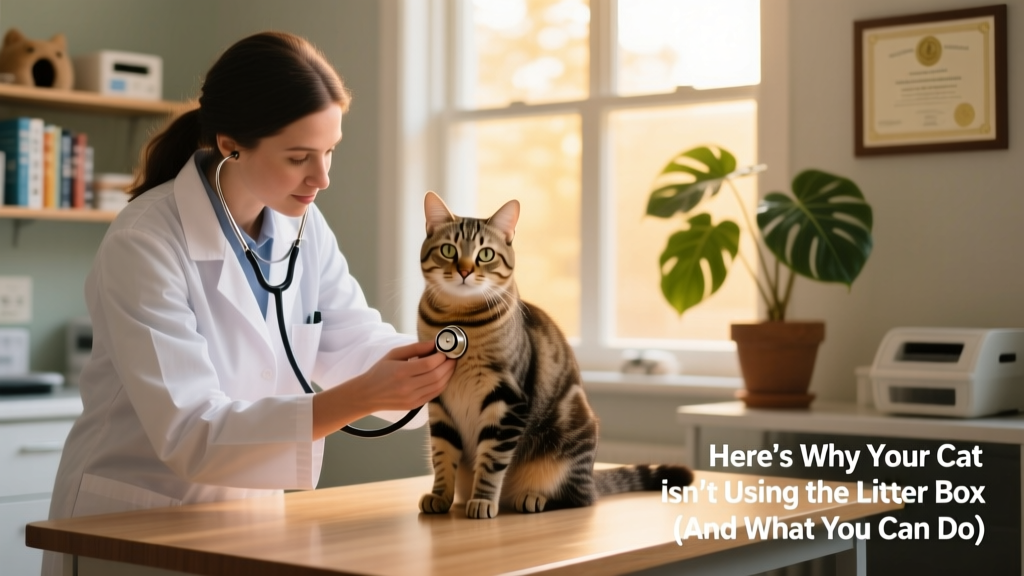 Veterinarian gently examining a cat during a wellness checkup