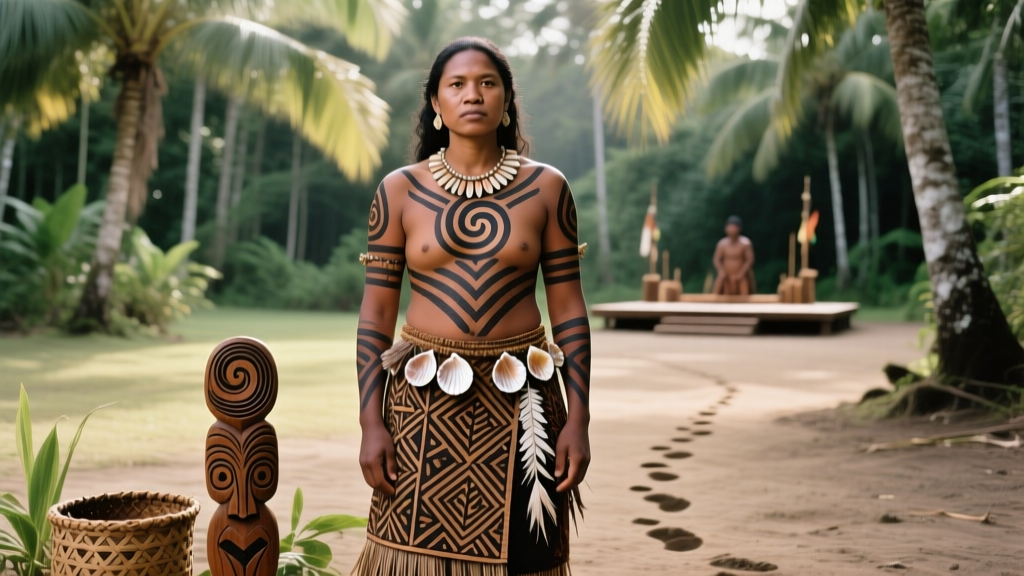 Vanuatuan Barkcloth Body Painting And Ritual Use Context