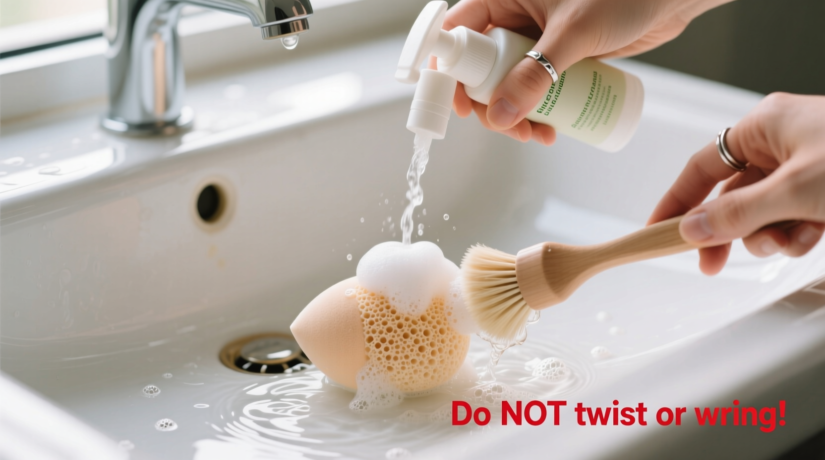 how to clean a beauty blender effectively without tearing the foam