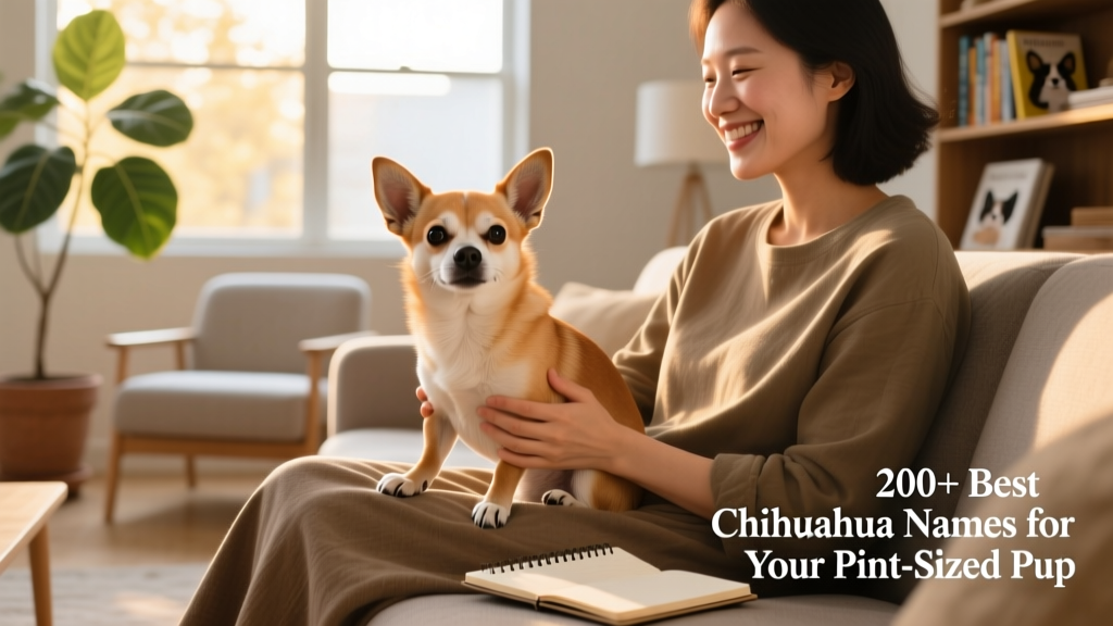 A friendly Chihuahua sitting comfortably on a person's lap