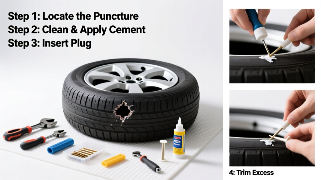 How to Fix a Flat Tire With a Plug Kit