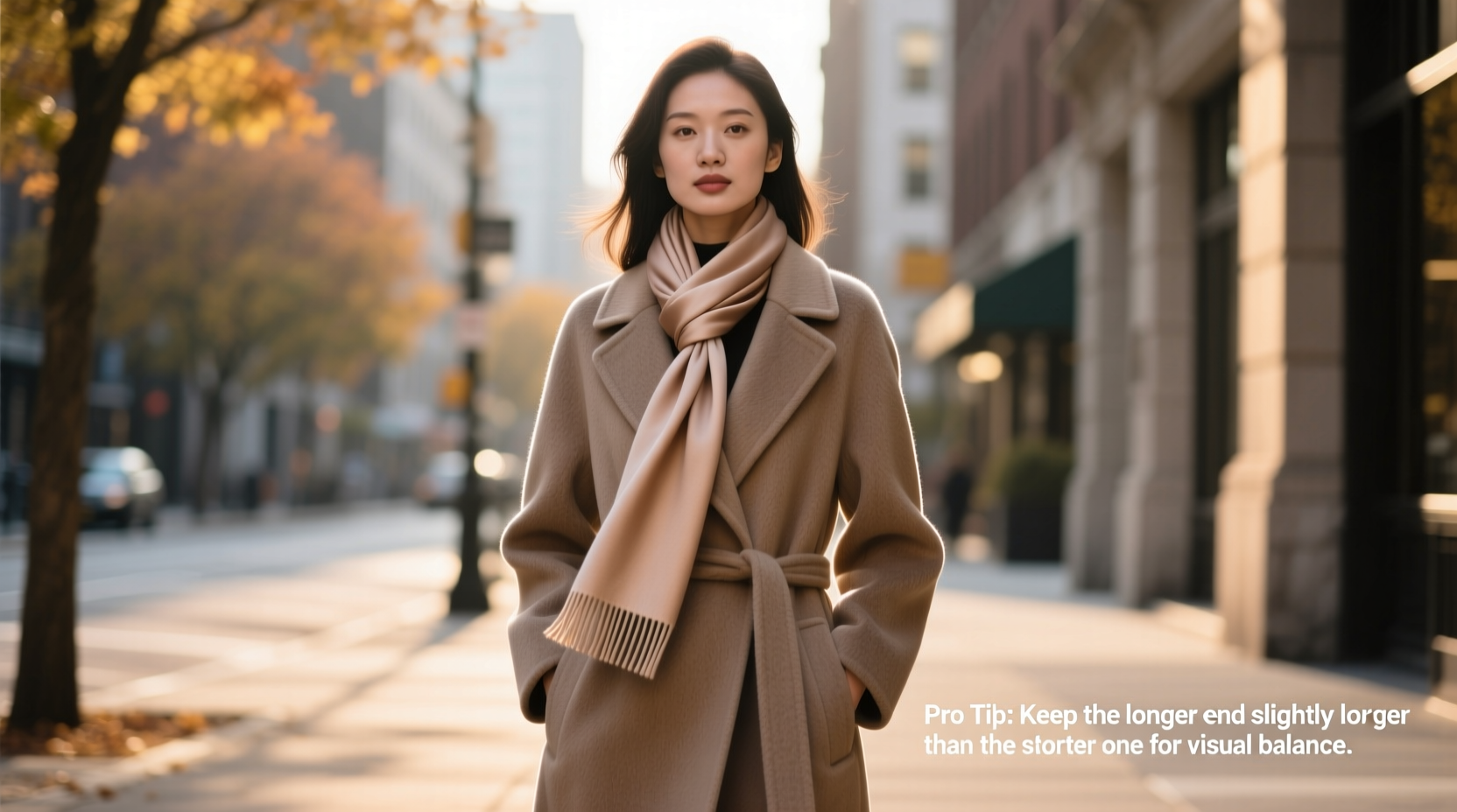 how to wear a scarf with a coat without it looking lopsided