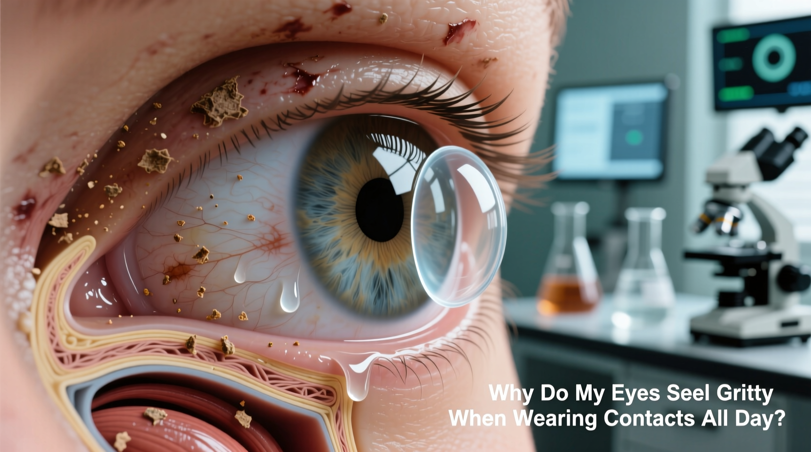 why do my eyes feel gritty when wearing contacts all day solutions