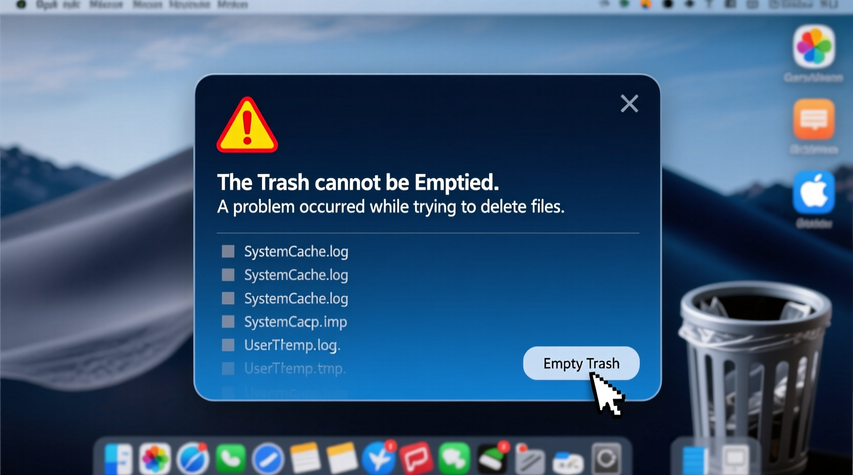 fix trash cannot be emptied problems in os x