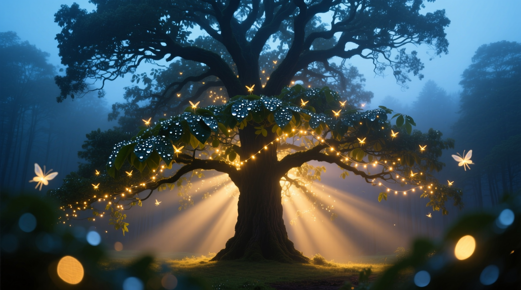 how to layer different types of lights on one tree for depth and sparkle