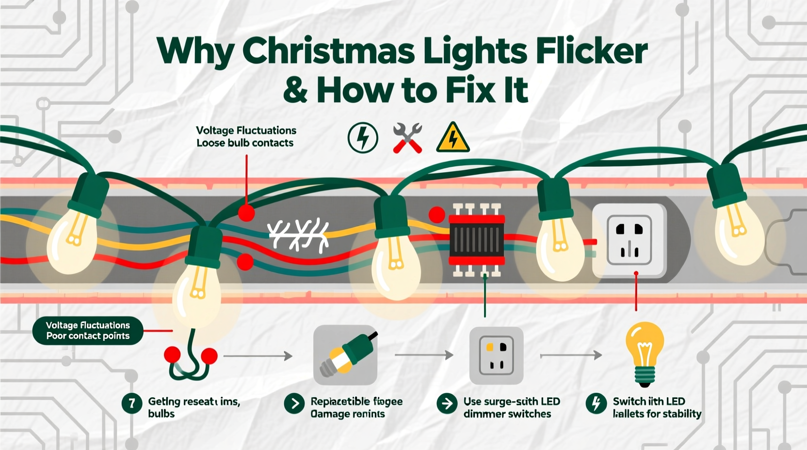 why do some christmas lights flicker unexpectedly and how to fix it