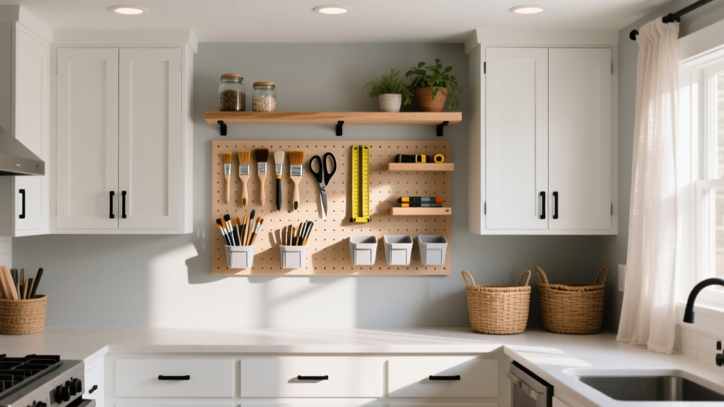 Craft Room Pegboard Wall: The 'Tool Shadow' Layout System...