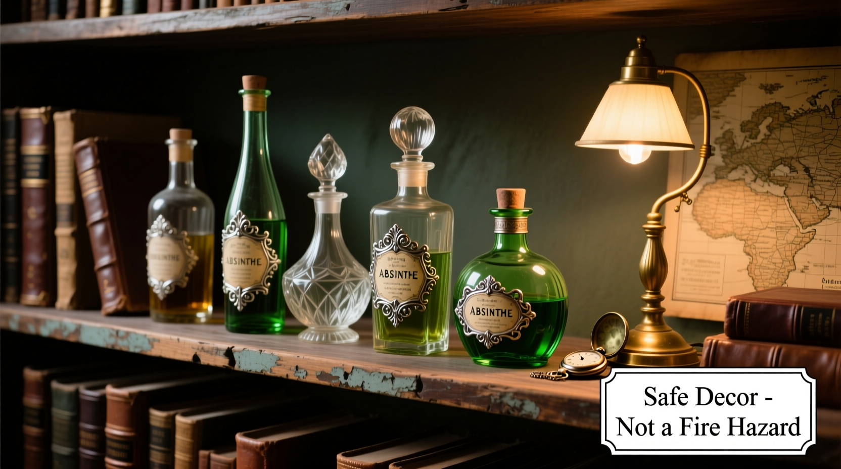 vintage absinthe bottles as decor are they safe or a fire hazard