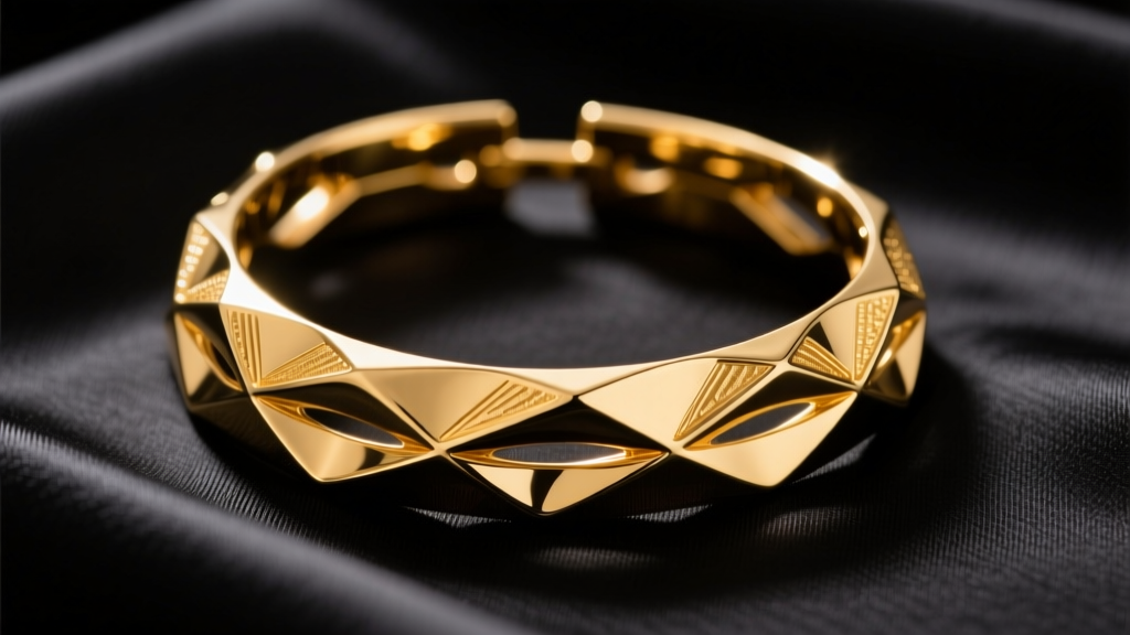 Close-up of 18k gold vermeil statement choker on black silk fabric, highlighting thick micron plating and a rich, warm gold tone.