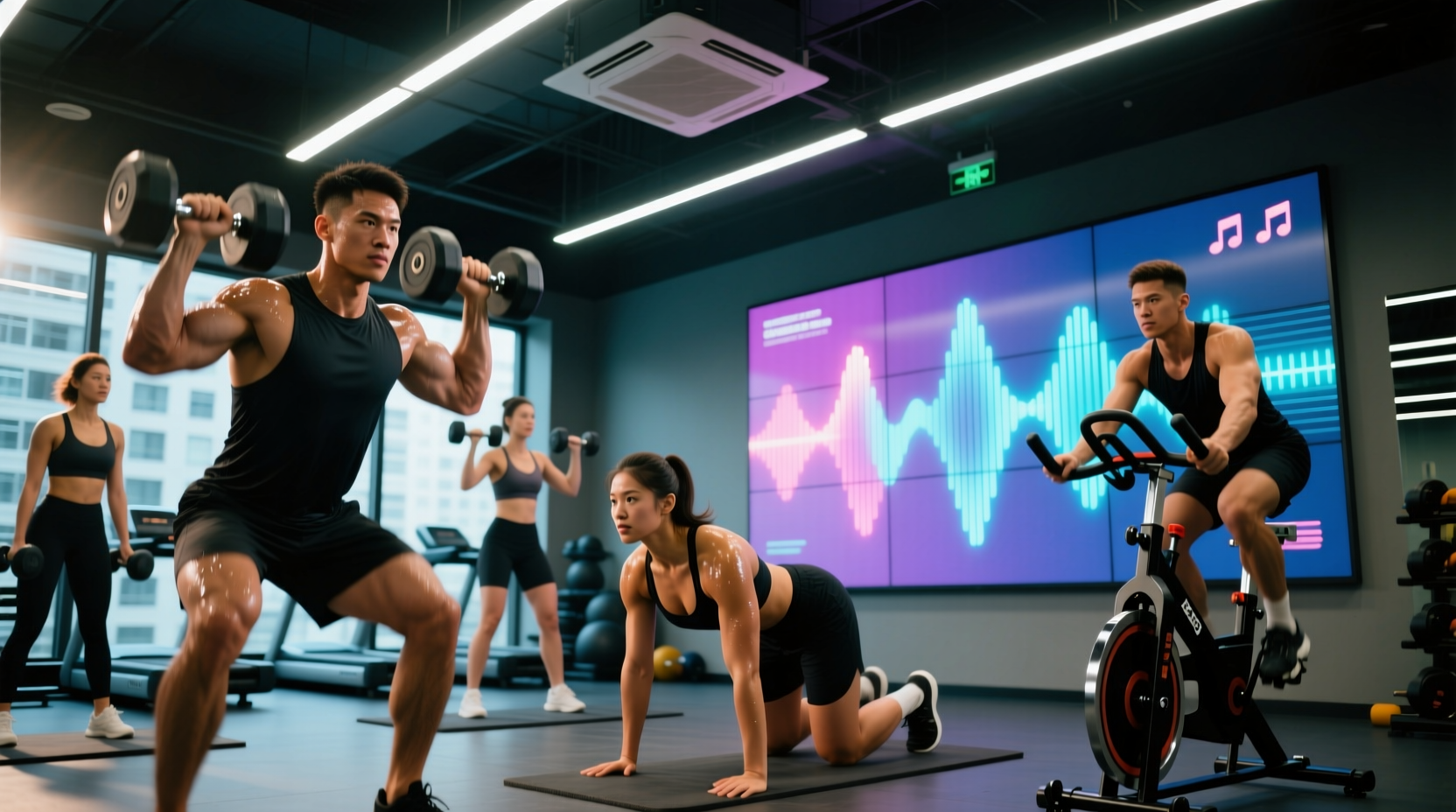record gym videos and play music at the same time