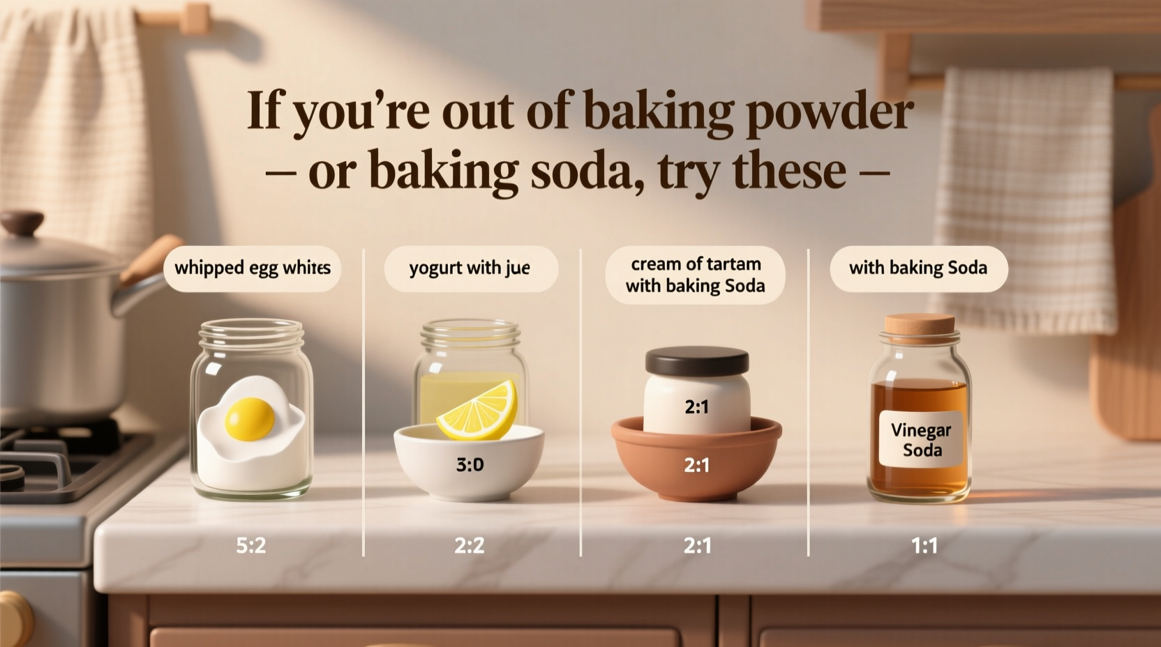 if youre out of baking powder or baking soda try these