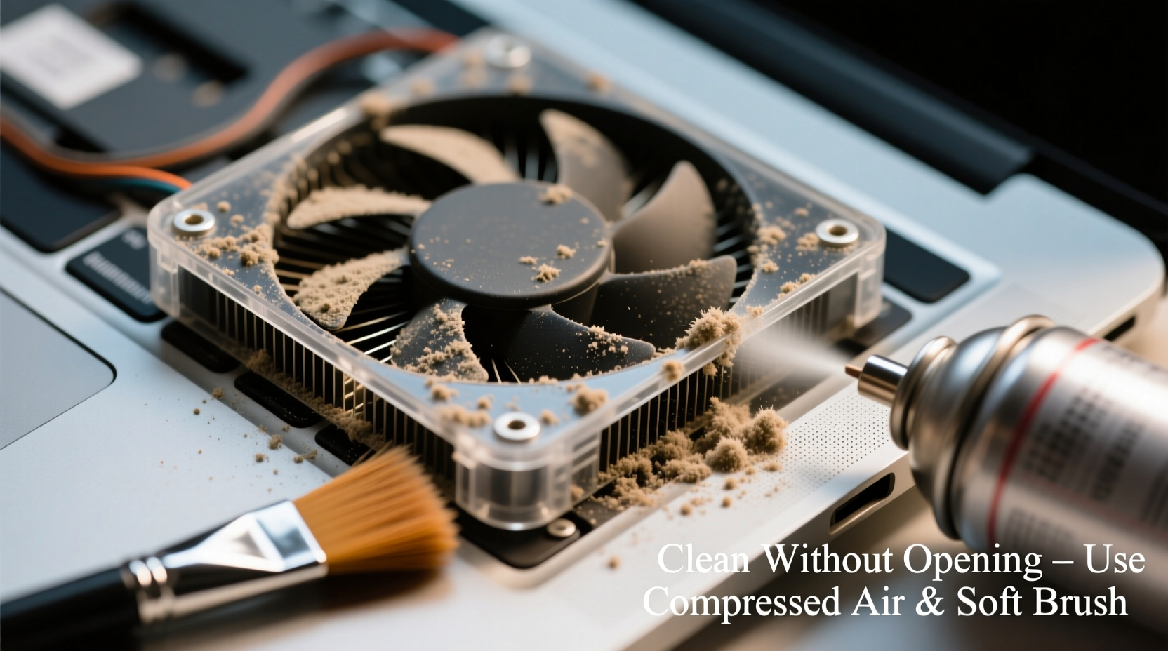 laptop fan loud for no reason how to clean dust without opening it