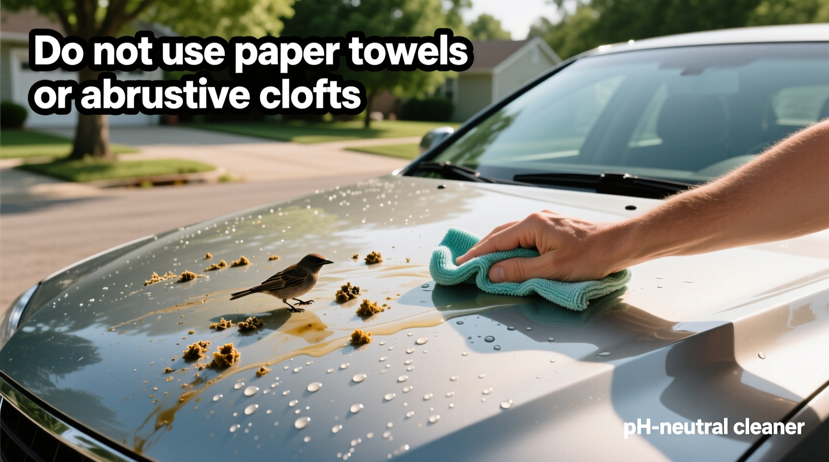 how do i get bird poop off a car