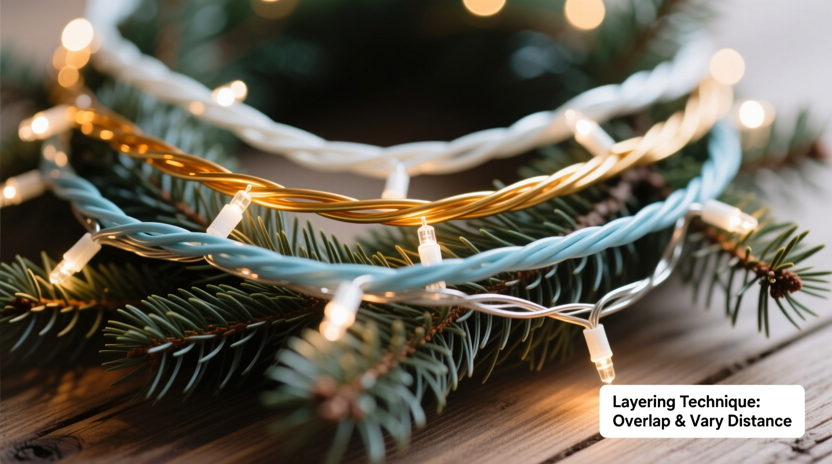 how to layer christmas light strands for depth instead of flat coverage