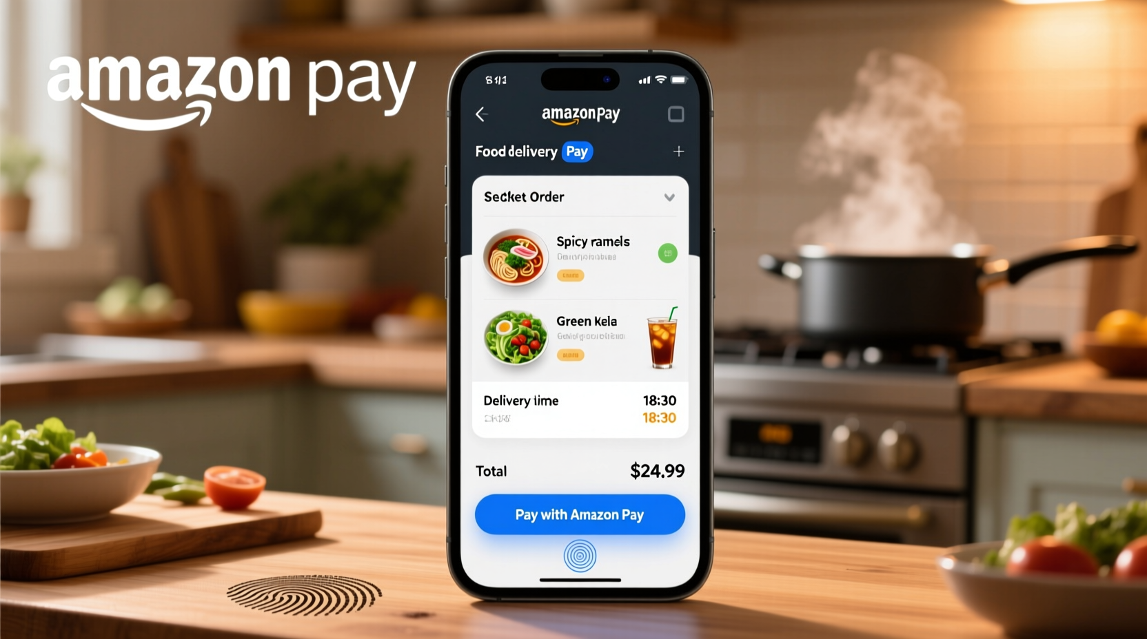 Amazon Pay food delivery checkout process