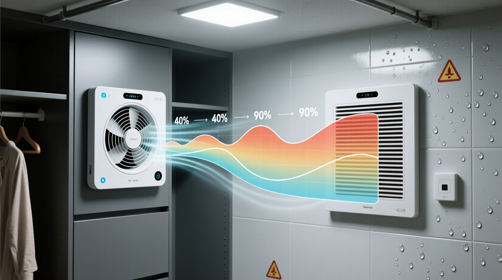 closet ventilation fan vs passive grille for mildew prevention