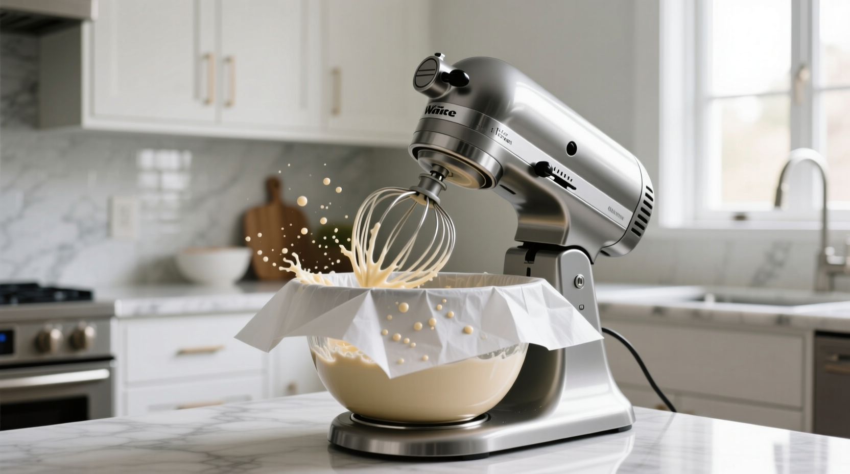keep your hand mixer from making a mess with wax paper