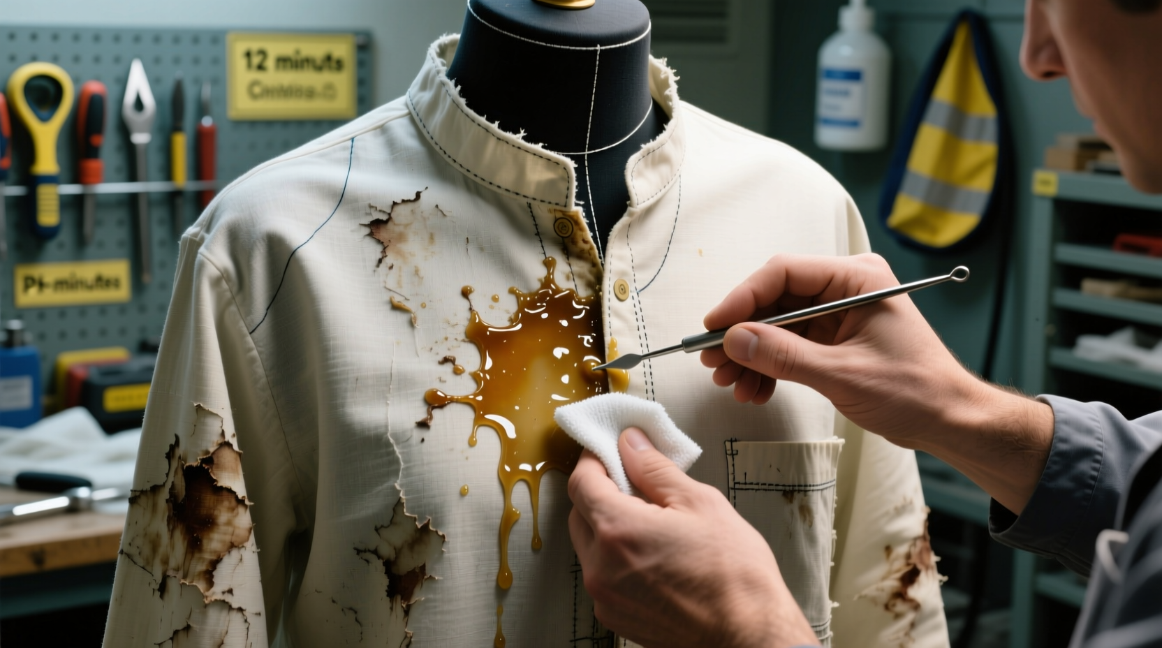 how to remove dried glue from craft smocks safely