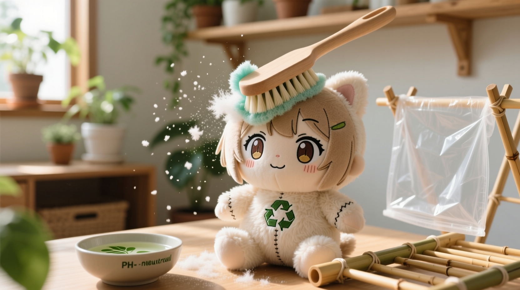 eco friendly cleaning tips for anime plush toys