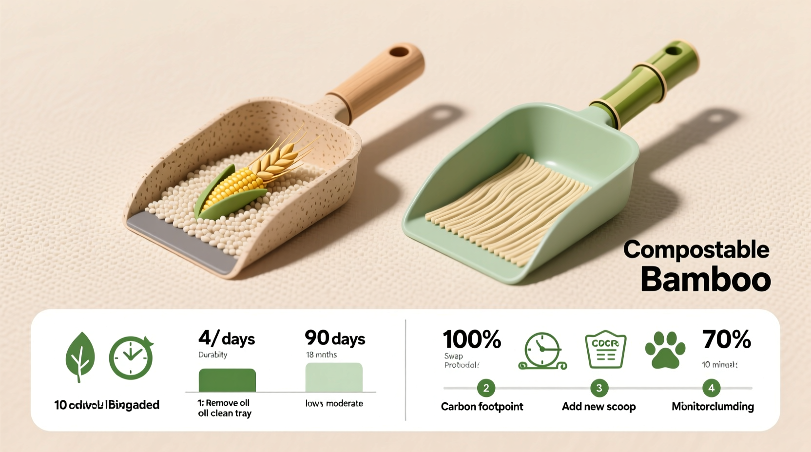 compostable vs bamboo litter scoops real world durability test